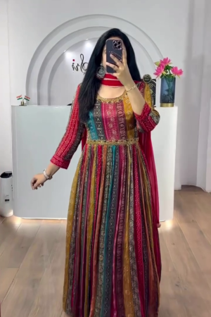 New Designer Party Wear Nuha Mulmul Straight Kurti