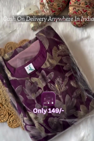 Art Silk Kurta & Pant Material Self Design