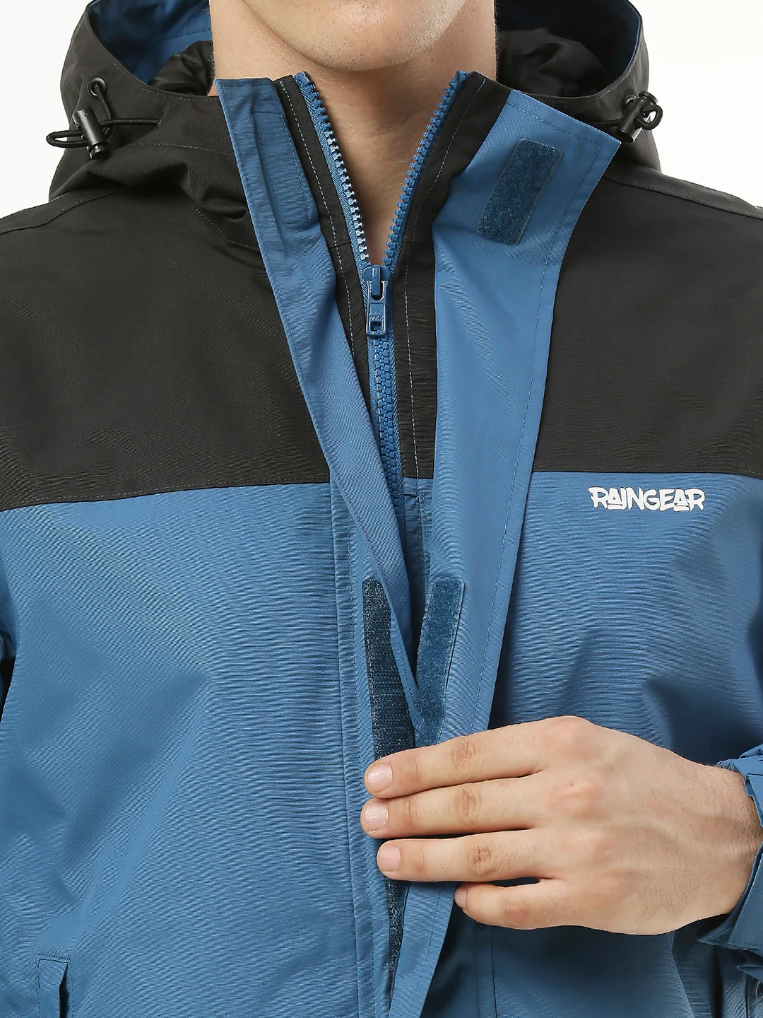 MonsoonShield Black Blue Rain Jacket For Men - Image 10