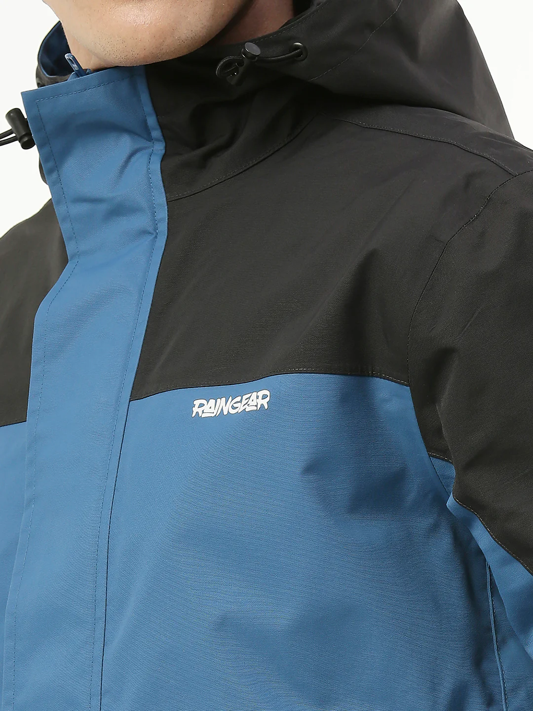 MonsoonShield Black Blue Rain Jacket For Men - Image 8