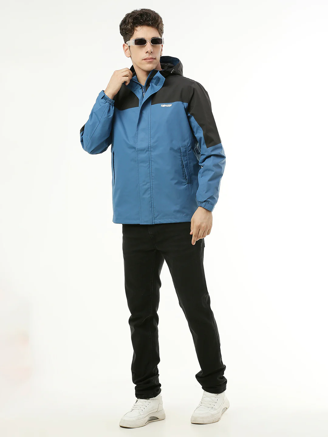 MonsoonShield Black Blue Rain Jacket For Men