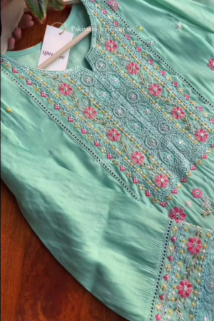 Pista Green Embroidered Kurta bottom With Dupatta